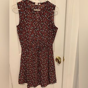 GAP XS Sleeveless red & black Dress w/Pockets & Tie Waste